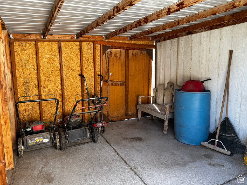 Storage area with a garage