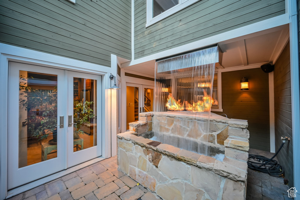 View of patio with french doors