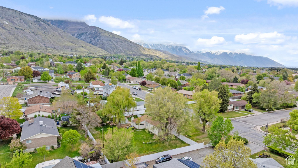 Aerial view with a mountain view and a residential view
