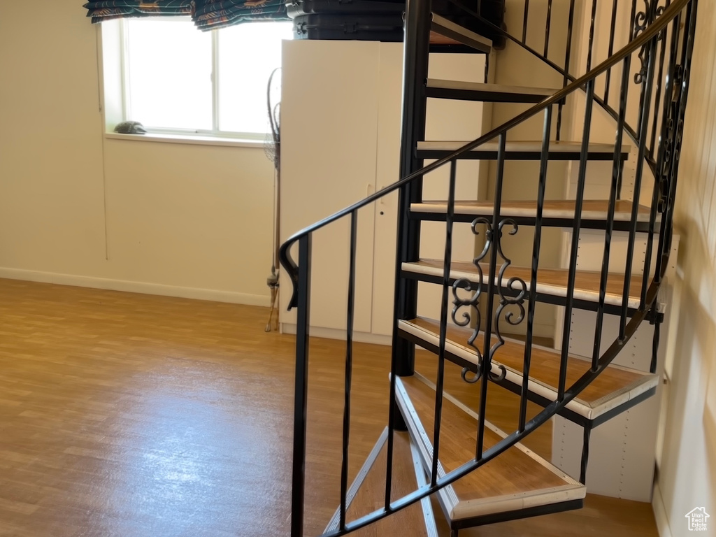 Stairs with baseboards