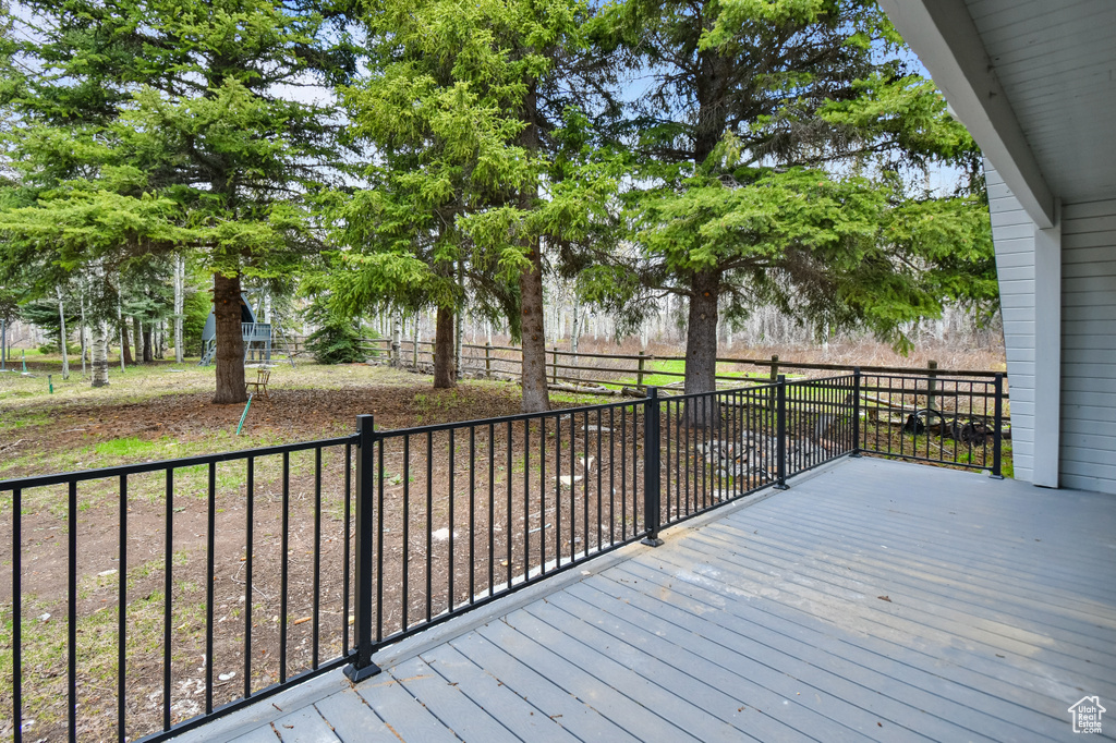 Wooden terrace with fence