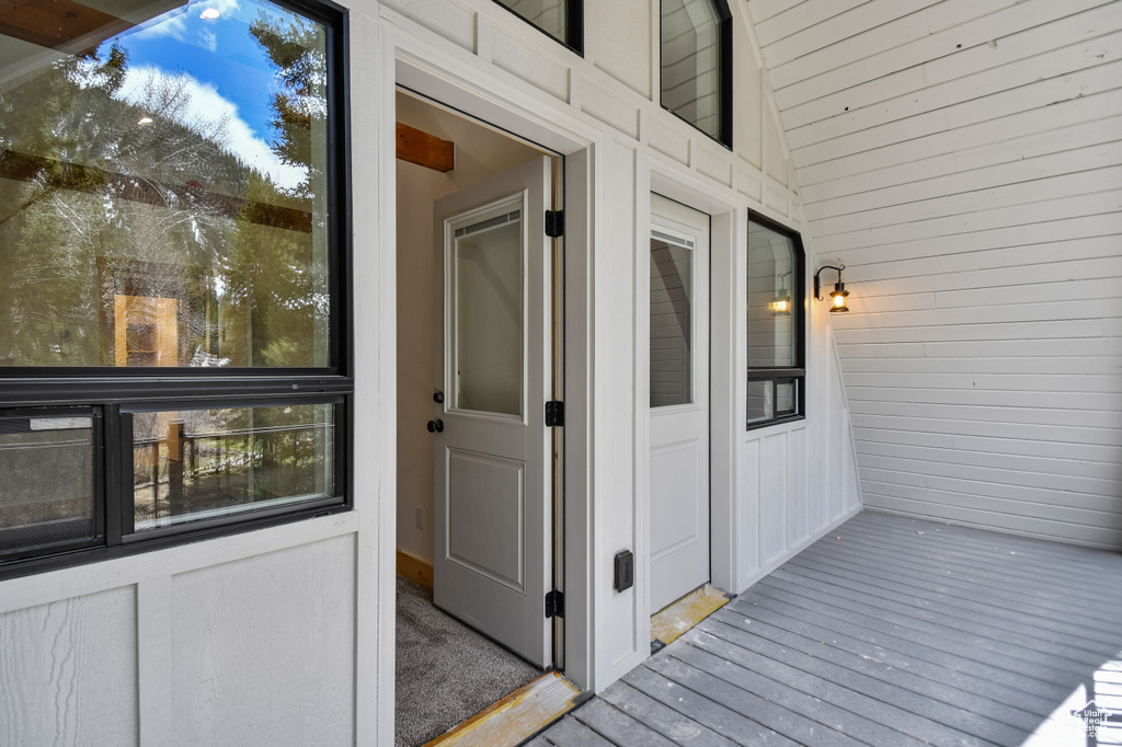 View of exterior entry