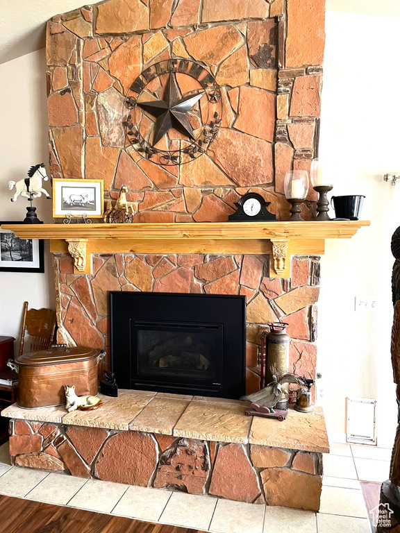 Room details featuring a fireplace
