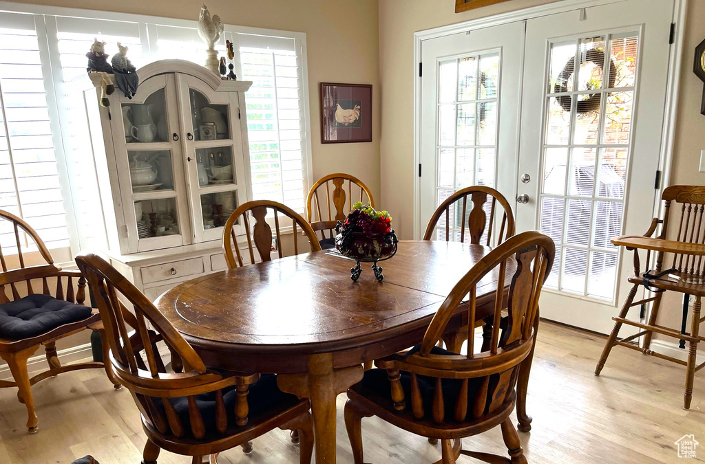 Dining room featuring light wood-type flooring