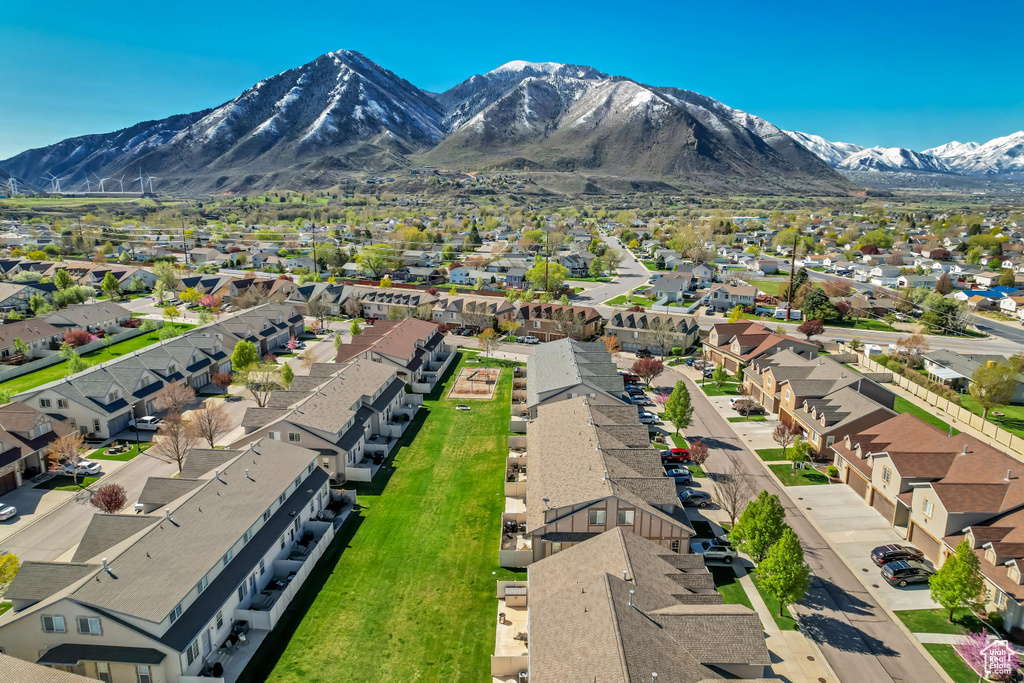 Aerial view with a mountain view and a residential view