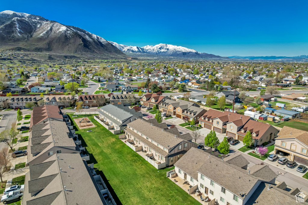 Bird's eye view with a mountain view and a residential view
