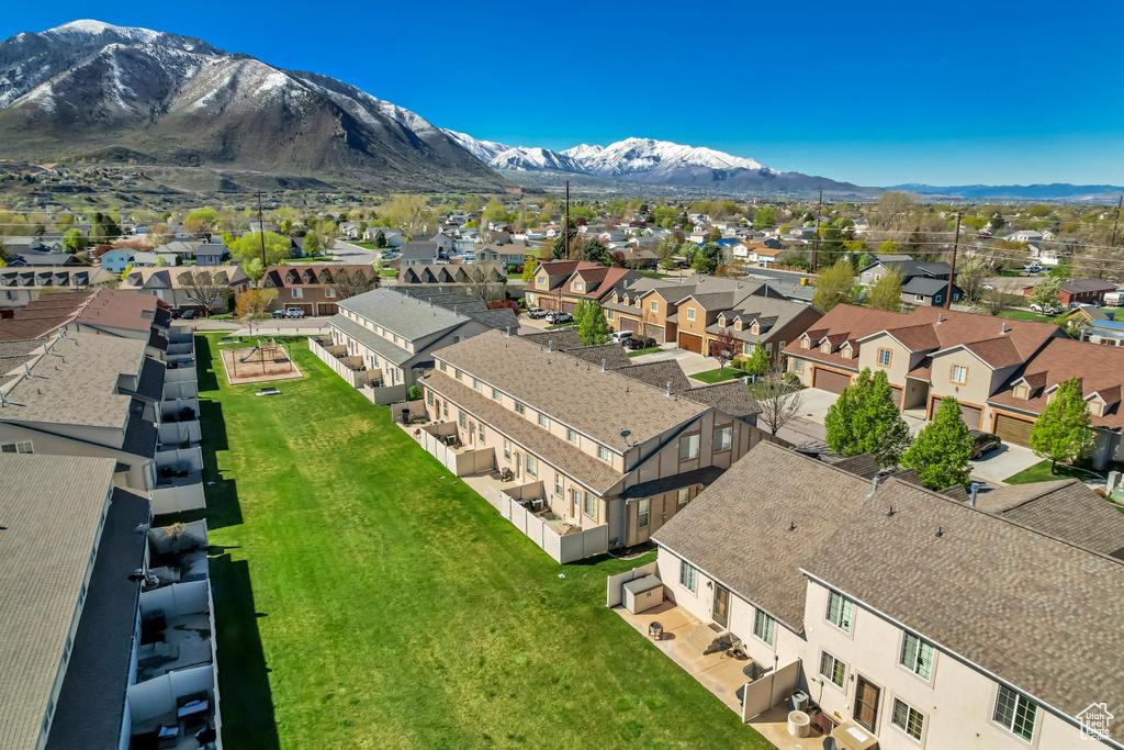Bird's eye view with a mountain view and a residential view