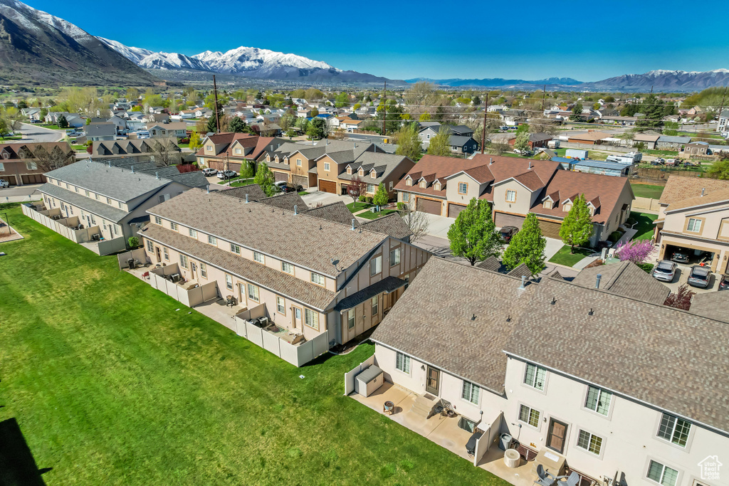 Bird's eye view with a mountain view and a residential view