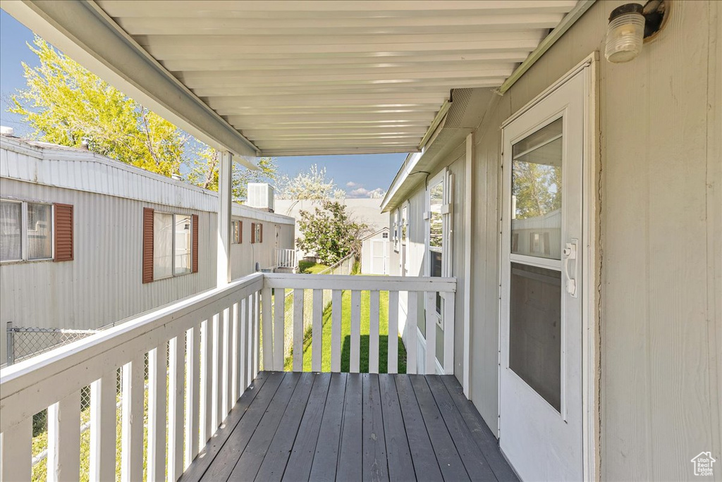 View of wooden deck