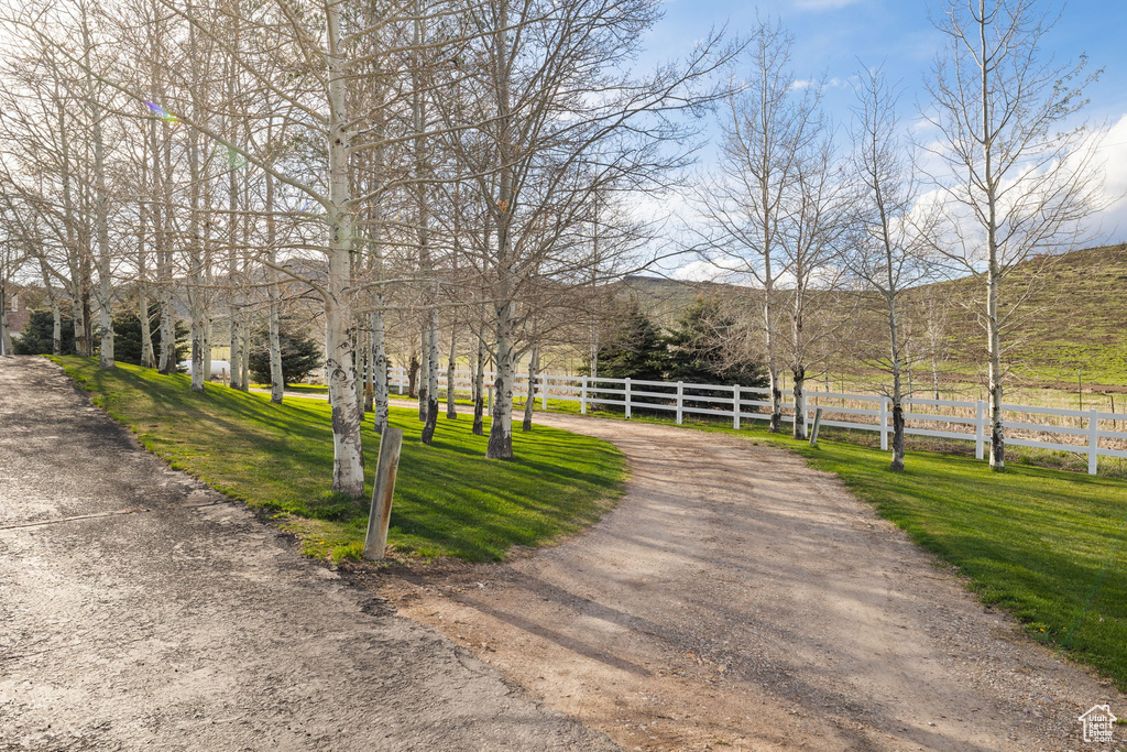 Exterior space with dirt driveway