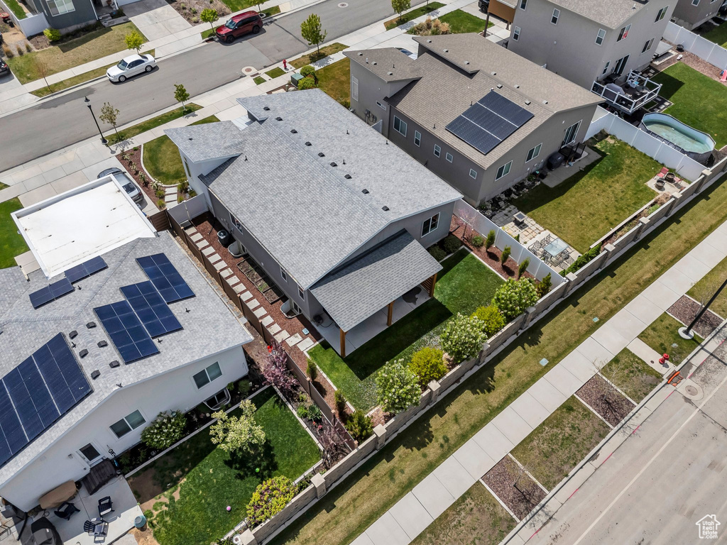 Drone / aerial view with a residential view