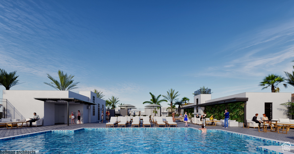 Pool with a patio