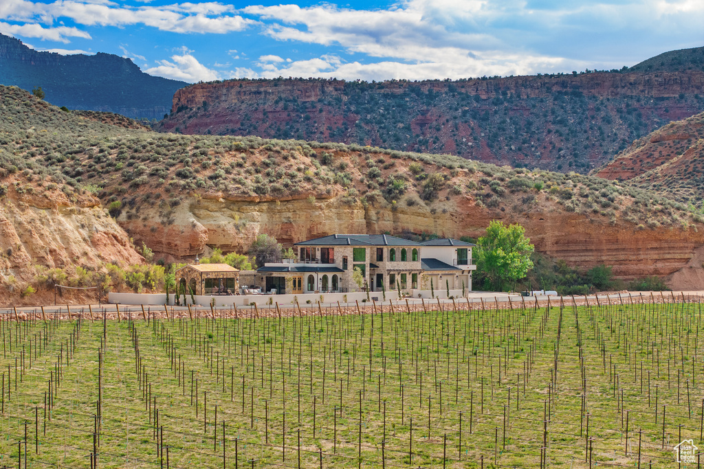 Property view of mountains featuring a rural view