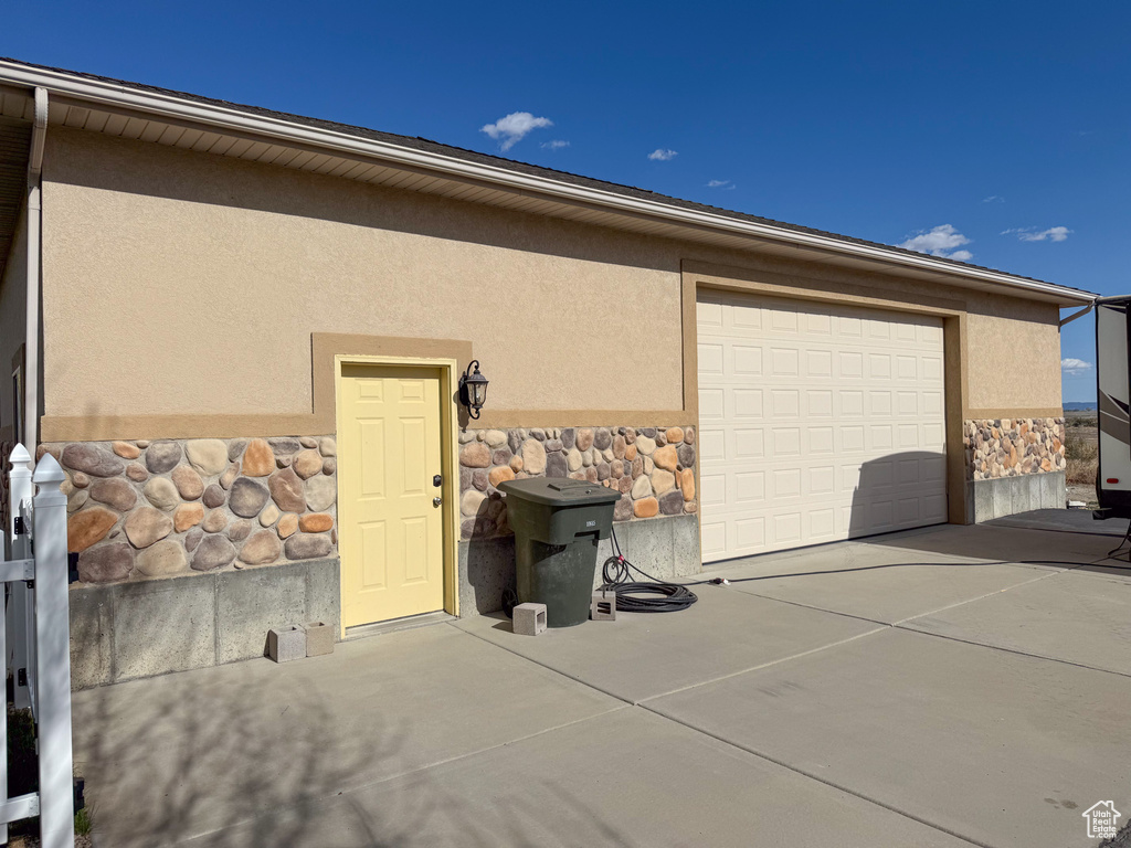 View of garage