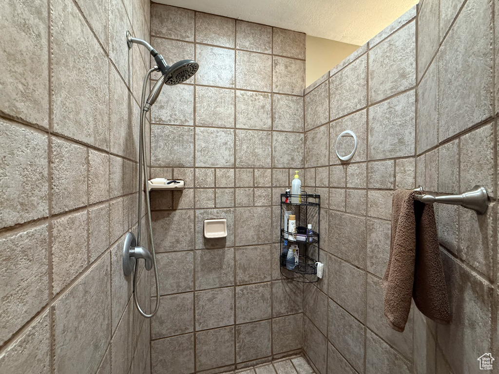 Bathroom with a tile shower