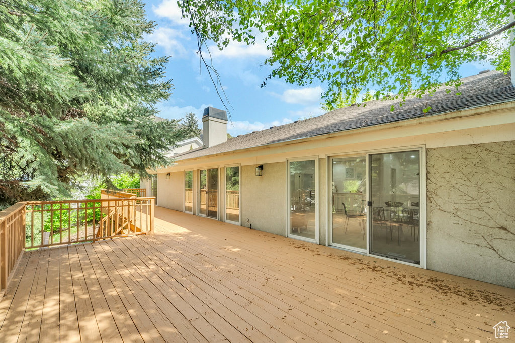 View of wooden deck