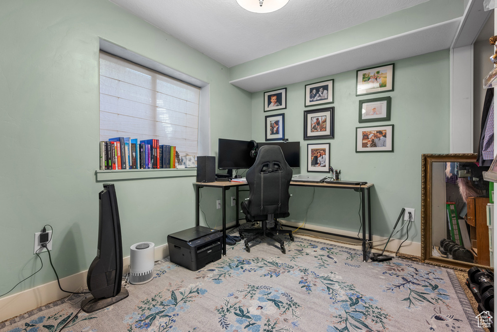 Home office with baseboards