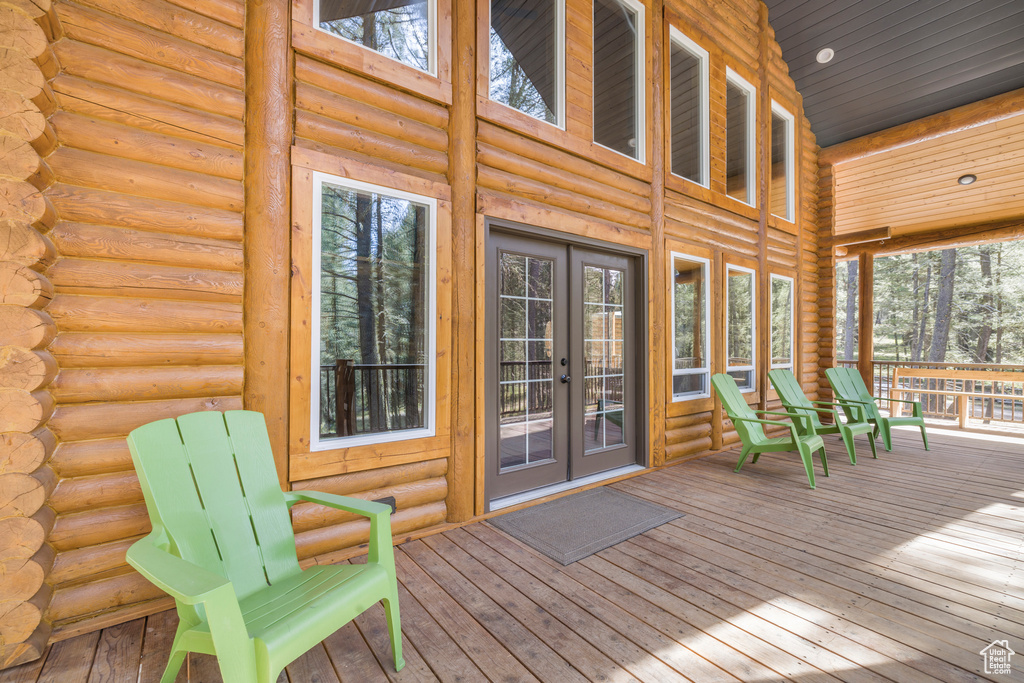 Deck featuring french doors