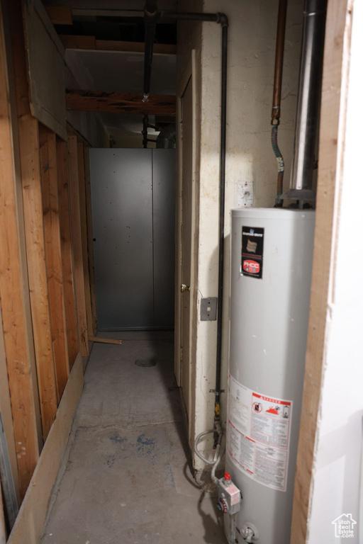 Utility room with gas water heater