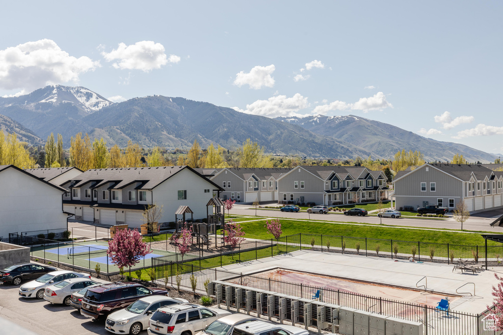 Mountain view with a residential view