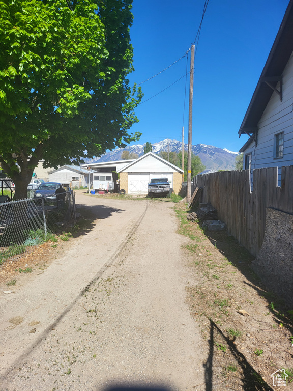View of street featuring a mountain view