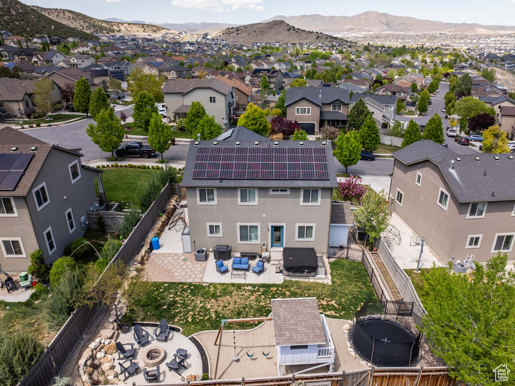 Bird's eye view with a residential view and a mountain view