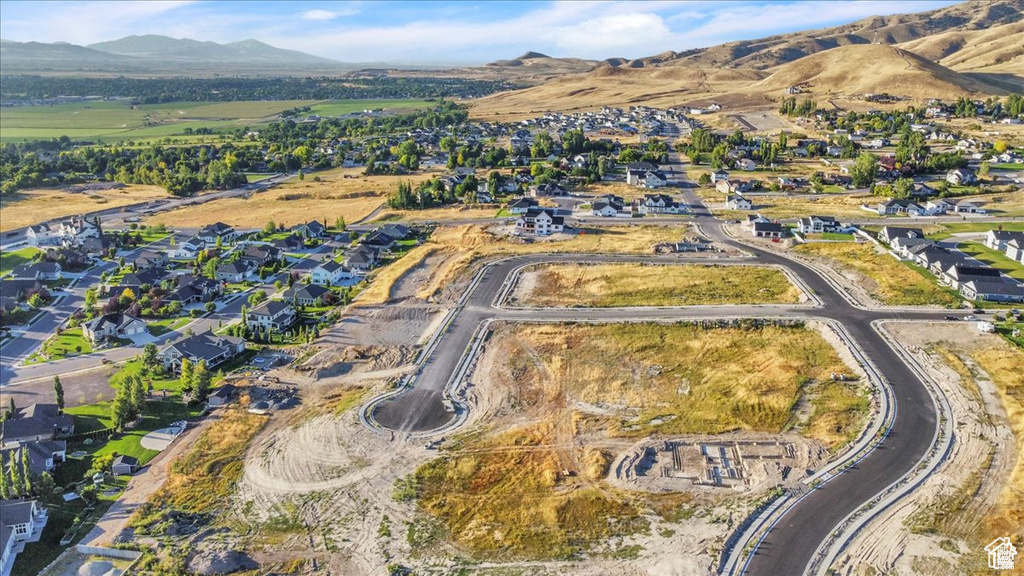 Bird's eye view with a residential view and a mountain view