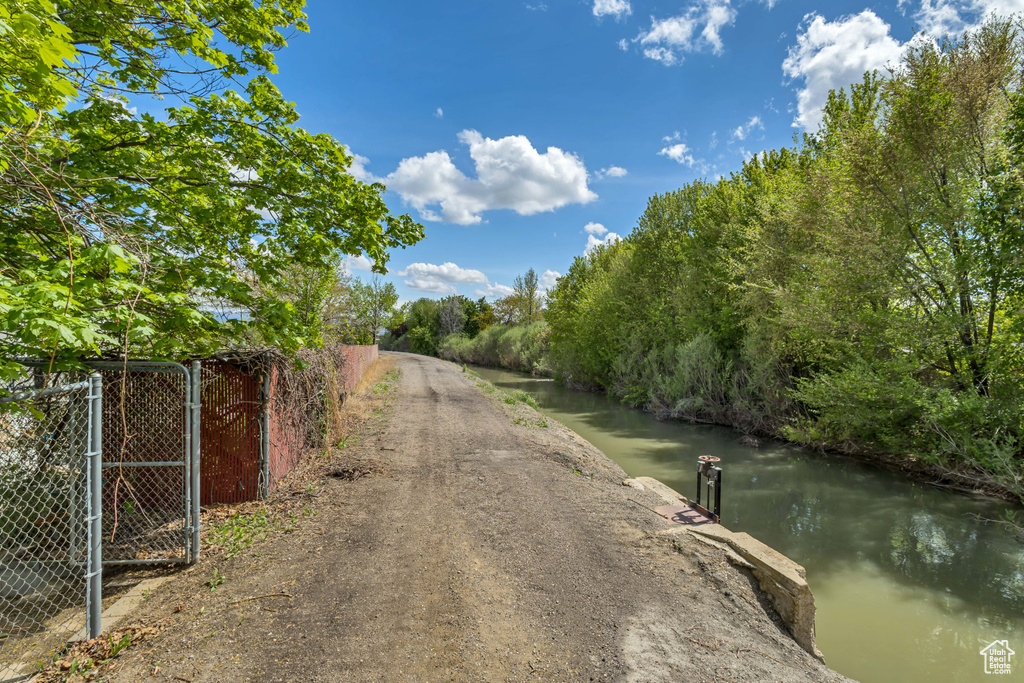 View of road featuring a gate