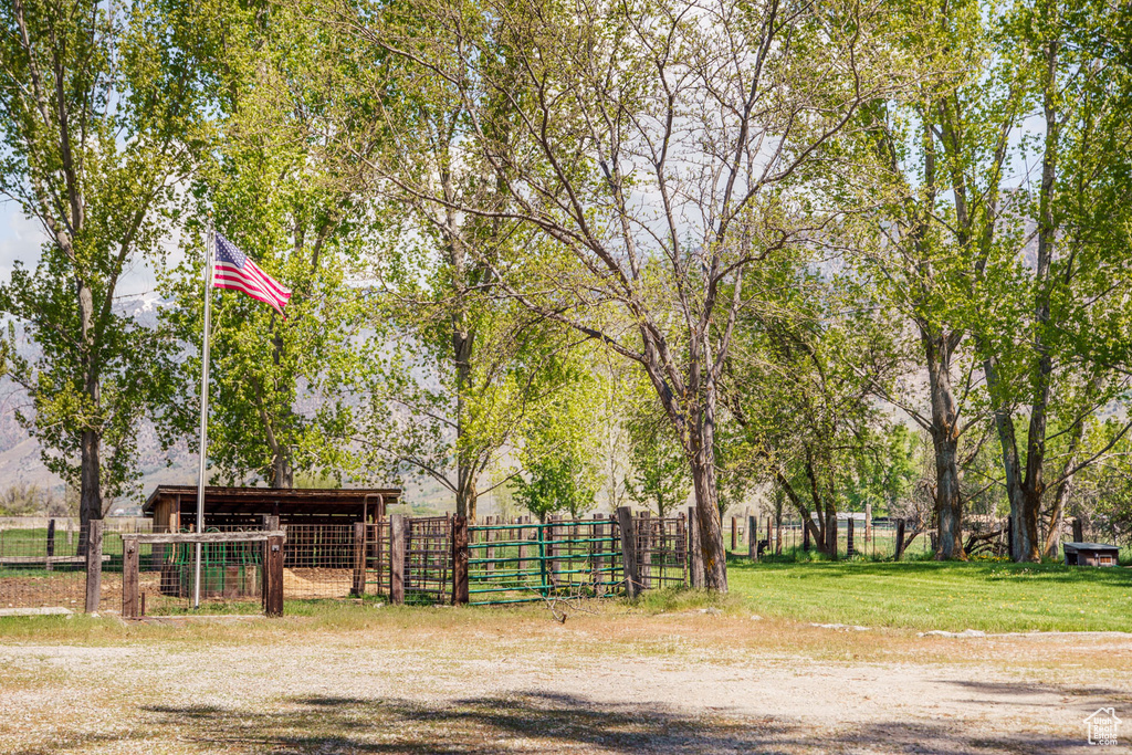 Exterior space with fence