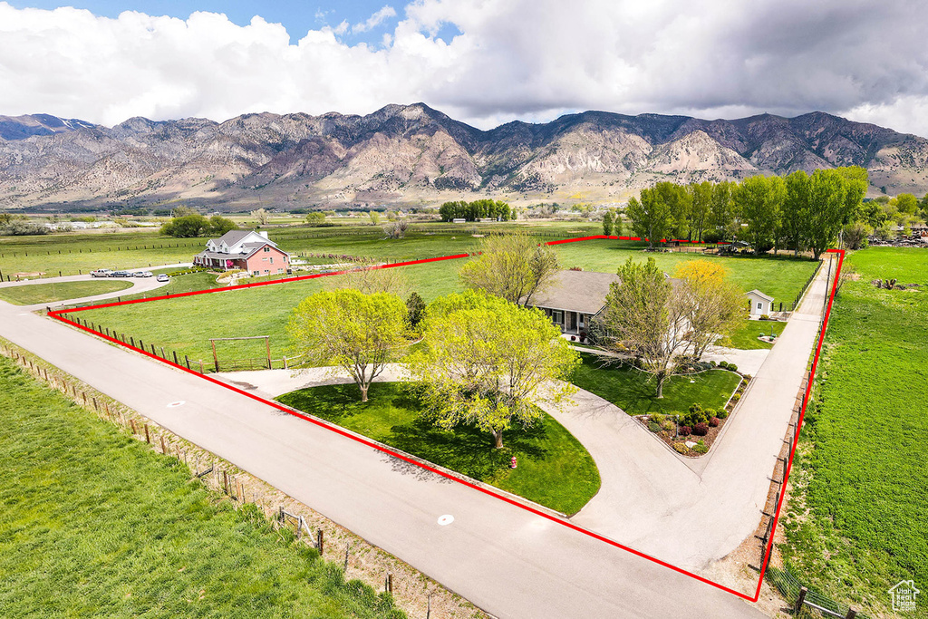 Mountain view featuring a rural view
