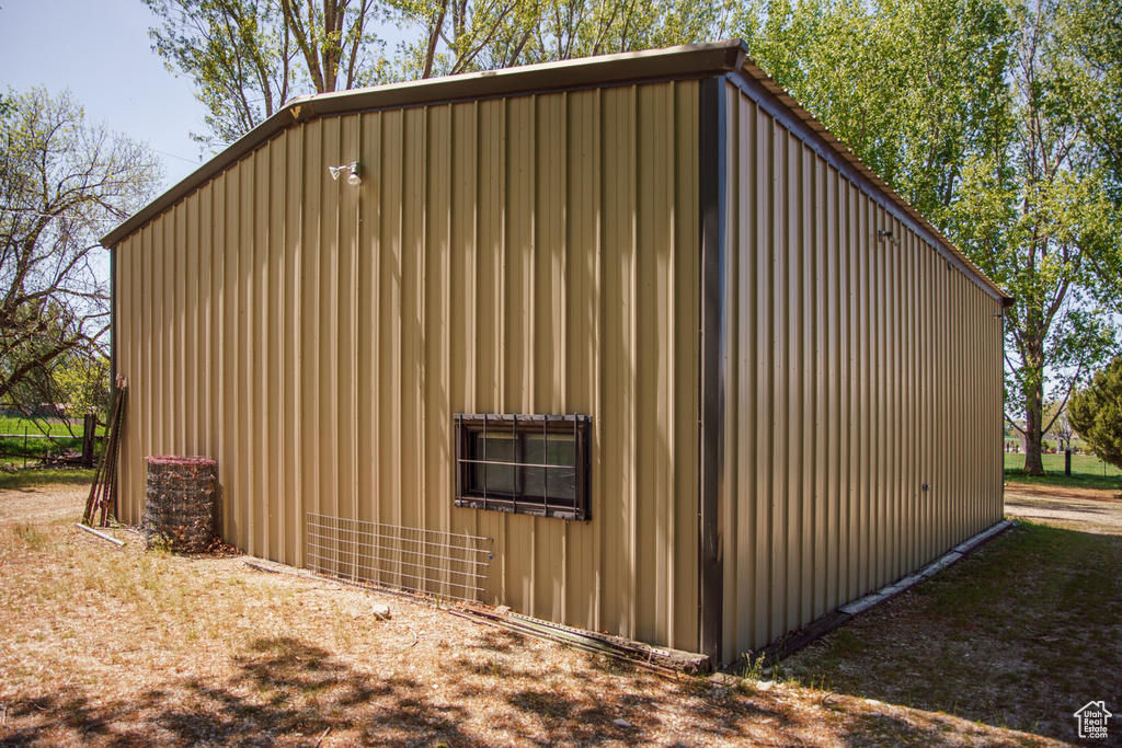 View of home's exterior with board and batten siding