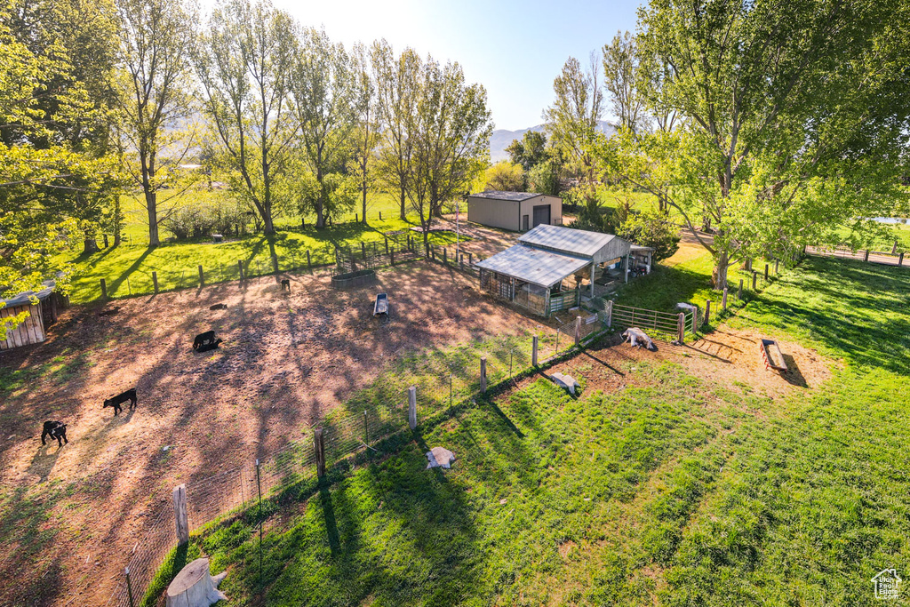 Birds eye view of property