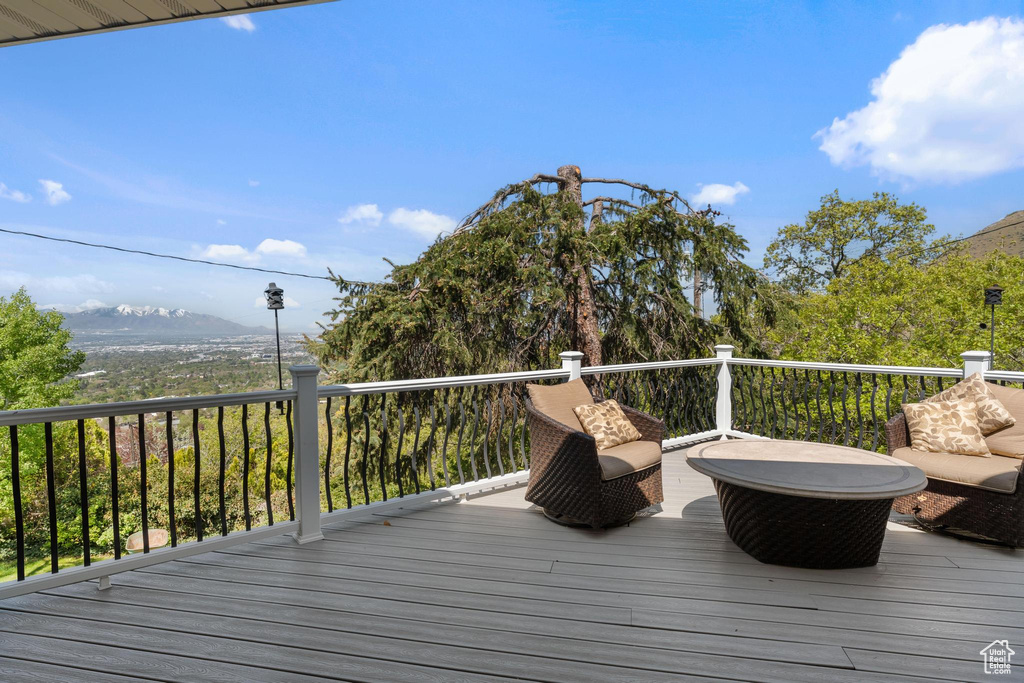 View of wooden deck