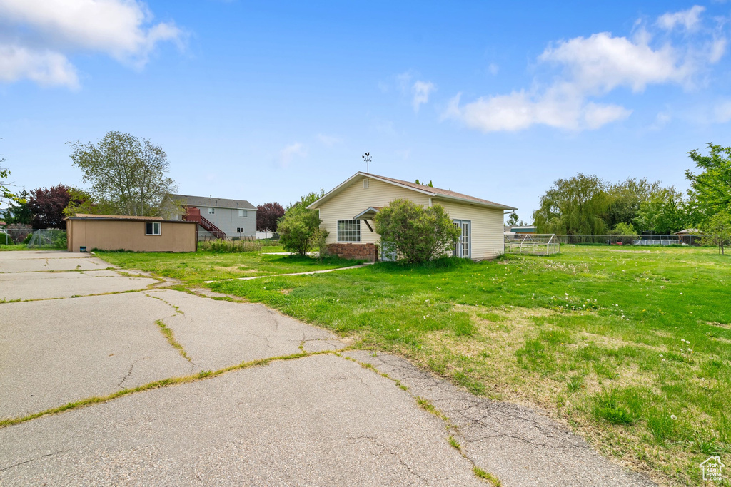 View of home\\\'s exterior featuring fence