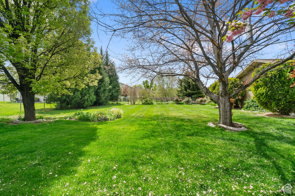 View of yard with fence
