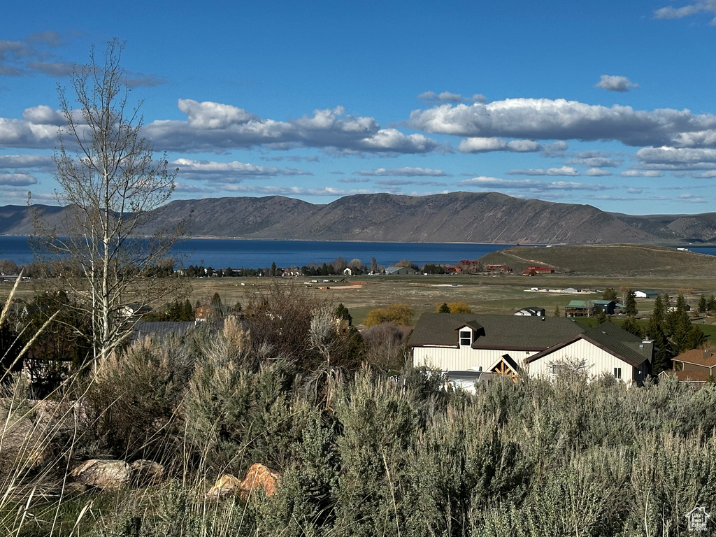 View of mountain feature with a water view