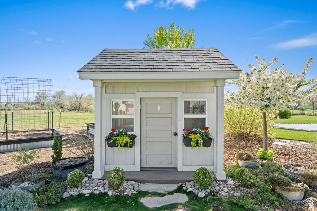 View of outdoor structure with an outdoor structure