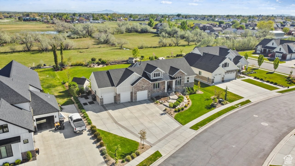 Aerial view with a residential view