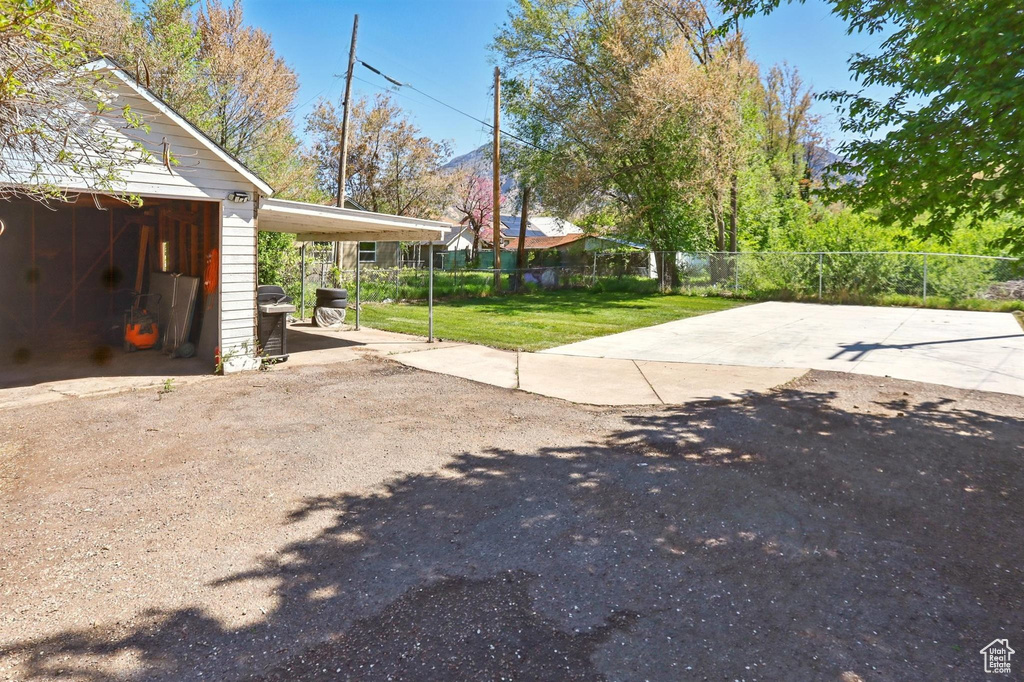 Exterior space featuring fence