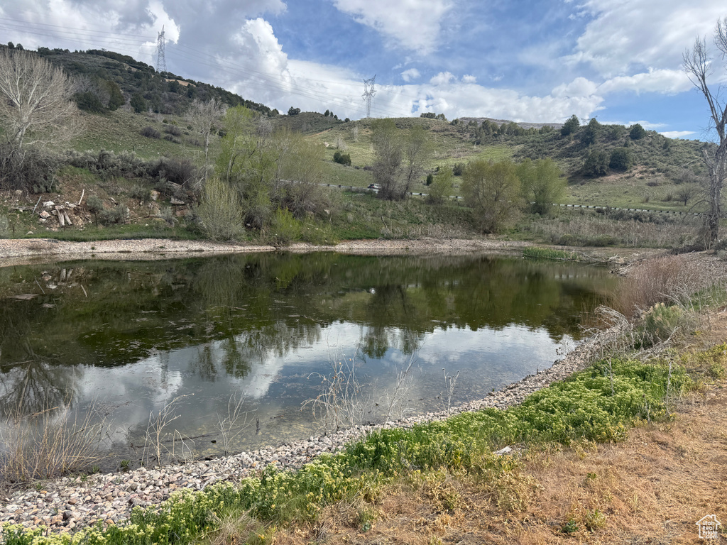 Water view featuring mountains