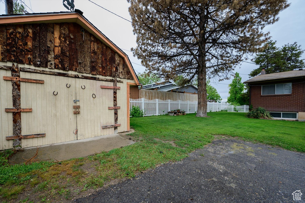 Exterior space featuring fence