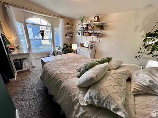 Bedroom with carpet floors
