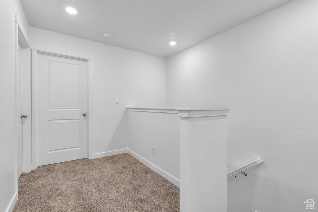 Spacious closet with carpet