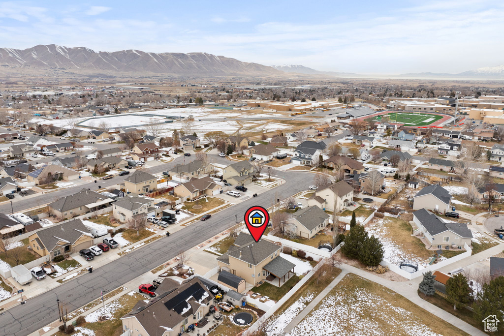 Bird\\\'s eye view featuring a residential view and a mountain view