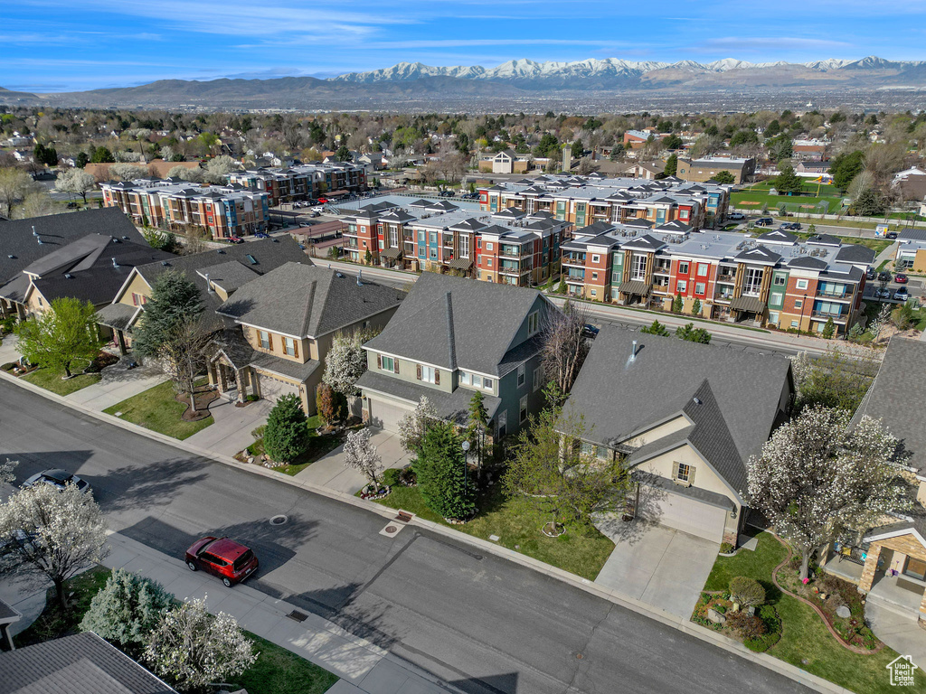 Aerial view with a mountain view and a residential view