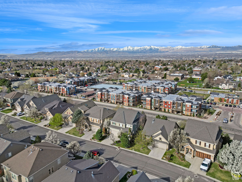 Aerial view with a mountain view and a residential view