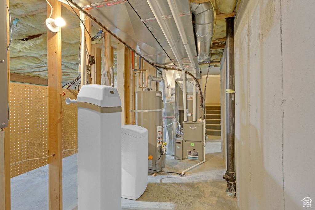 Utilities featuring heating unit and gas water heater