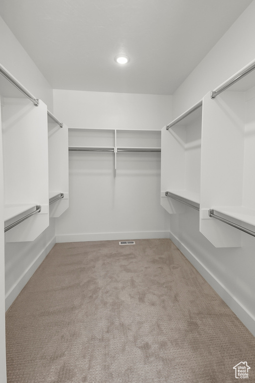 Walk in closet with carpet