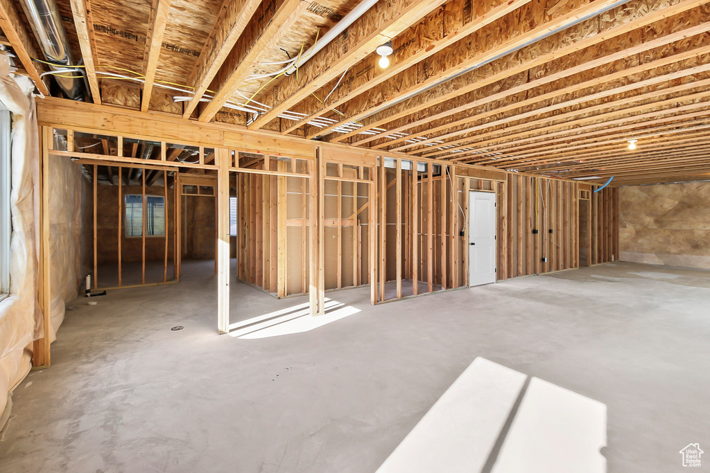 View of unfinished basement