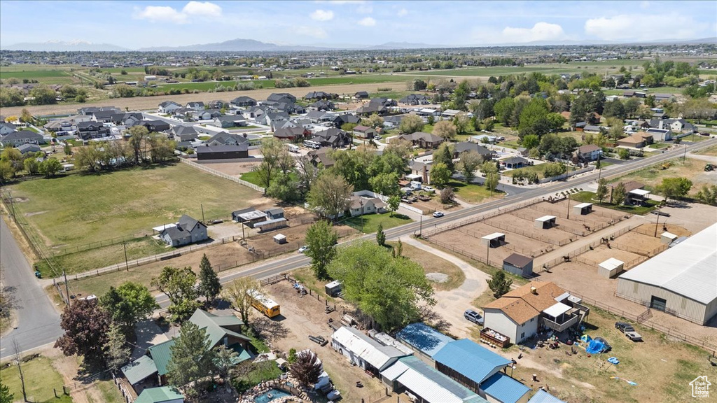Birds eye view of property featuring a residential view and a mountain view